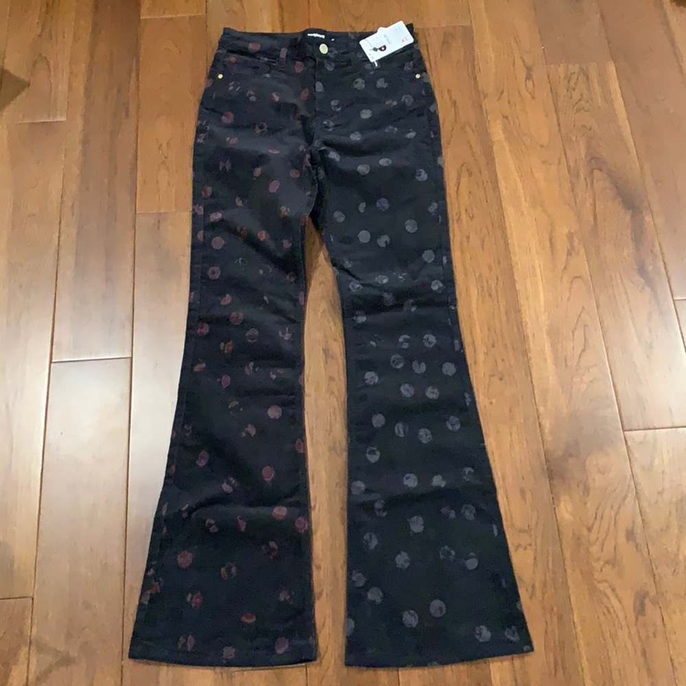 Desigual printed boot cut jeans